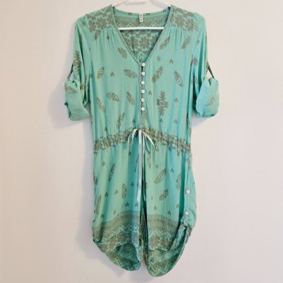 As Seen On Vanessa Hudgens Spell Skull Tribe Playsuit Romper Turquoise XS b63E - Picture 7 of 16